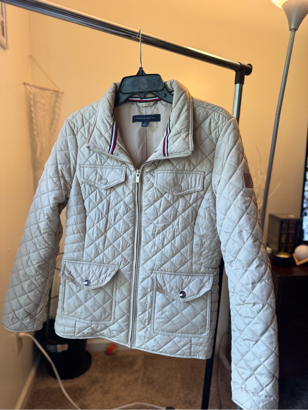 Tommy Hilfiger Quilted Zip-Up Jacket - Beige